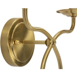 Mauro Ferretti Wandlamp Zagreb IJzer Stoff goud wit 35,5x17x43 cm 2xE14