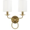 Mauro Ferretti Wandlamp Zagreb IJzer Stoff goud wit 35,5x17x43 cm 2xE14