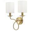 Mauro Ferretti Wandlamp Zagreb IJzer Stoff goud wit 35,5x17x43 cm 2xE14