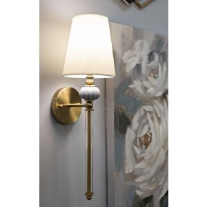 Mauro Ferretti Wandlamp Warsaw 17x22x57 cm E14 goud wit