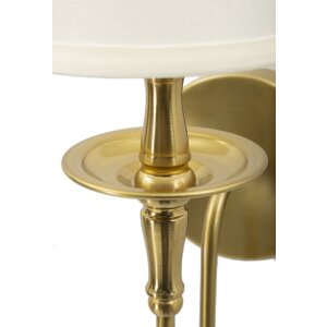 Mauro Ferretti Wandlamp Bucharest Ijzer Stof Goud Wit 15x22x38 cm E14