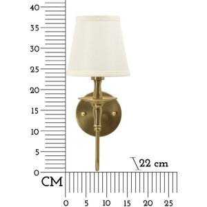Mauro Ferretti Wandlamp Bucharest Ijzer Stof Goud Wit 15x22x38 cm E14
