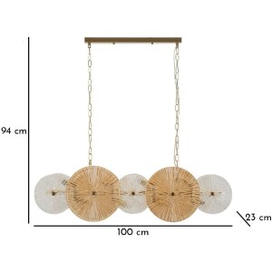 Mauro Ferretti Plafondlamp Osaka 100x23x28-94 cm 8xE14 zonder lichtbronnen