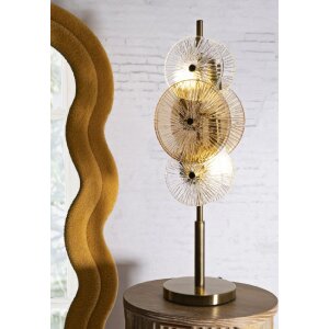 Mauro Ferretti Tafellamp Osaka Glas IJzer 20x18x66 cm 3xE14 zonder lichtbron