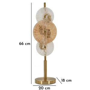 Mauro Ferretti Tafellamp Osaka Glas IJzer 20x18x66 cm 3xE14 zonder lichtbron