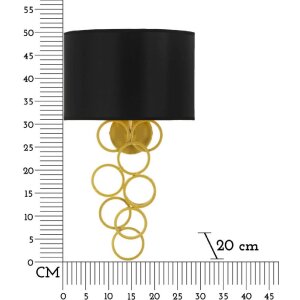 Mauro Ferretti Wandlamp Rich goud zwart 30x20x50 cm E27 zonder lichtbron