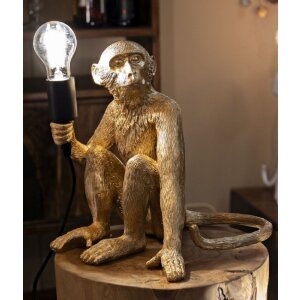 Mauro Ferretti Tafellamp Aap zittend goud 33x33x32 cm E27 zonder lichtbron