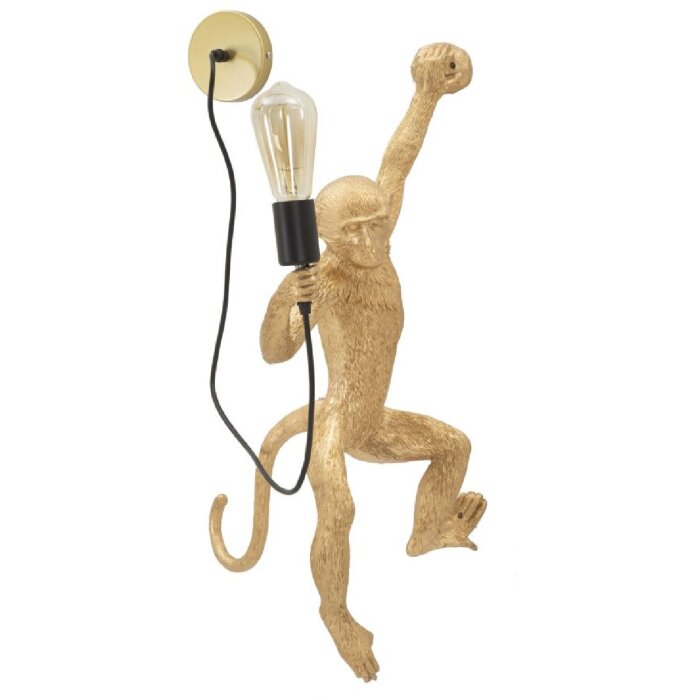 Mauro Ferretti Wandlamp Aap goud 32x32x64 cm E27 zonder lichtbron