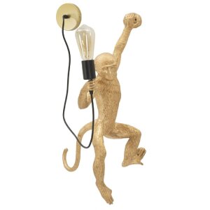 Mauro Ferretti Wandlamp Aap goud 32x32x64 cm E27 zonder...