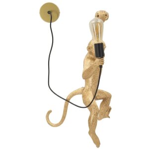 Mauro Ferretti Wandlamp Aap goud 32x32x64 cm E27 zonder...