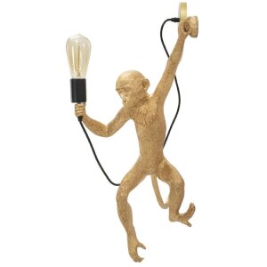 Mauro Ferretti Wandlamp Aap goud 32x32x64 cm E27 zonder lichtbron