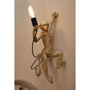 Mauro Ferretti Wandlamp Aap goud 32x32x64 cm E27 zonder lichtbron
