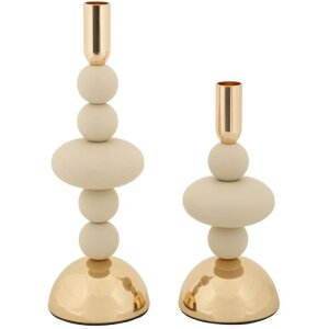 Mauro Ferretti Kandelaar Galaxy creme – 2-delige...