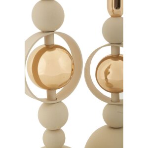 Mauro Ferretti Kandelaar Saturn crème – 2-delige set Ø 10x27/33 cm
