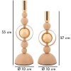 Mauro Ferretti Kandelaar Saturn rosa – 2-delige set Ø 10x27 cm & Ø 10x33 cm