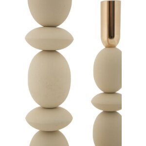 Mauro Ferretti Kandelaar Shuttle creme – 2-delige set Ø 10x25 cm en Ø 10x33,5 cm