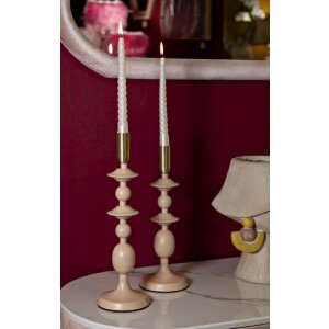 Mauro Ferretti Kandelaar Gemini rosa – 2-delige set Ø 10x29 cm & Ø 10x33 cm