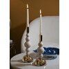 Mauro Ferretti Kandelaar Bolly creme – 2-delige set Ø 10x24 cm & Ø 10x29,5 cm
