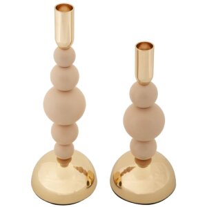 Mauro Ferretti Kandelaar Bolly rosa – 2-delige set...