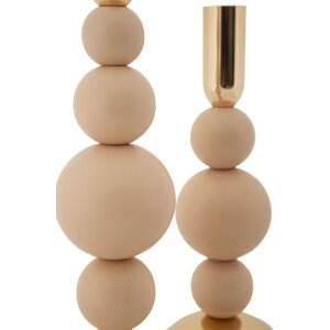 Mauro Ferretti Kandelaar Bolly rosa – 2-delige set Ø 10x24 cm en Ø 10x29,5 cm