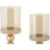 Mauro Ferretti Kandelaar Glassy creme – 2-delige set Ø 10x32 cm & Ø 10x36 cm