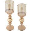 Mauro Ferretti Kandelaar Glassy rosa – 2-delige set Ø 10x32 cm en Ø 10x36 cm