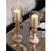 Mauro Ferretti Kandelaar Glassy rosa – 2-delige set Ø 10x32 cm en Ø 10x36 cm