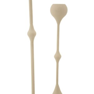 Mauro Ferretti Kandelaar Slimmy creme – 2-delige set Ø 8x26 cm en Ø 8x37 cm