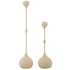 Mauro Ferretti Kandelaar Slimmy creme – 2-delige set Ø 8x26 cm en Ø 8x37 cm