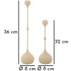 Mauro Ferretti Kandelaar Slimmy creme – 2-delige set Ø 8x26 cm en Ø 8x37 cm
