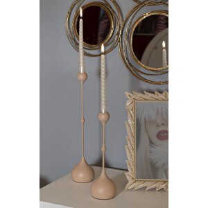 Mauro Ferretti Kandelaar Slimmy roze – 2-delige set Ø 8x26 cm en Ø 8x37 cm