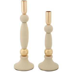 Mauro Ferretti Kandelaar Strek Creme Set 2-delig Ø...