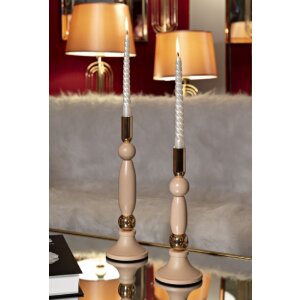 Mauro Ferretti Kandelaar Strek Roze Set – Ø 9,5x25 & 9,5x30 cm