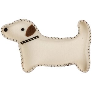 Clayre & Eef 66287 Vilt Schaal Hond 20x13x3 cm Wit...