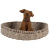 Clayre & Eef 66288 Vilt Hond in Mand Ø 19x10 cm Grijs & Bruin