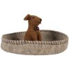 Clayre & Eef 66288 Vilt Hond in Mand Ø 19x10 cm Grijs & Bruin