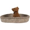 Clayre & Eef 66288 Vilt Hond in Mand Ø 19x10 cm Grijs & Bruin