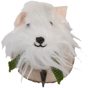 Clayre & Eef 66295 Wandhaken Filzhond 11x15x14 cm Wit...