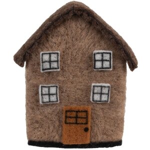 Clayre & Eef 66297 Vilt Huis 12x7x14 cm Decoratief