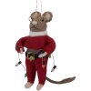 Clayre & Eef 66299 Decoratie Hangende Viltmuis 5x7x13 cm Rot en Bruin