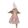 Clayre & Eef 66350 Decoratie Hangengel 10x3x20 cm Roze Wit