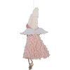 Clayre & Eef 66350 Decoratie Hangengel 10x3x20 cm Roze Wit