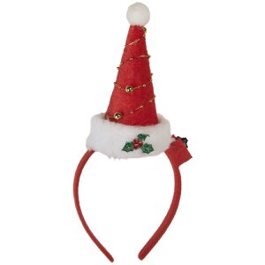 Clayre & Eef 66351 Haarband met kerstmuts met LED...