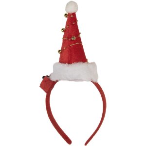 Clayre & Eef 66351 Haarband met kerstmuts met LED...
