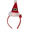 Clayre & Eef 66352 Haarband met kerstmuts met LED 12x7x27 cm