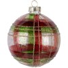 Clayre & Eef 6GL5178 Kerstbal Ø 8x8 cm Rood Goudkleurig