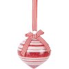 Clayre & Eef 6GL5180 Kerstbal Rood & Wit Ø 8 cm