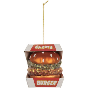 Clayre & Eef 6GL5247 Kerstornament Rood en Wit 7x7x8 cm
