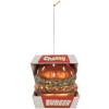 Clayre & Eef 6GL5247 Kerstornament Rood en Wit 7x7x8 cm