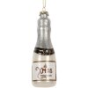 Clayre & Eef 6GL5248 Kerstornament Ø 4x13 cm zilverkleur